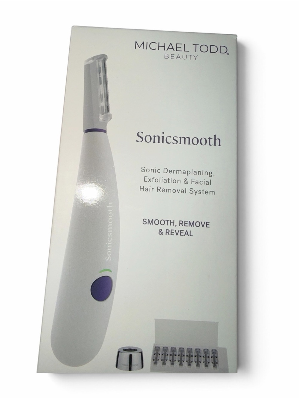 MICHAEL TODD BEAUTY SONIC SMOOTH WHITE (Excellent Missing 1Blade )7 NEW BLADES